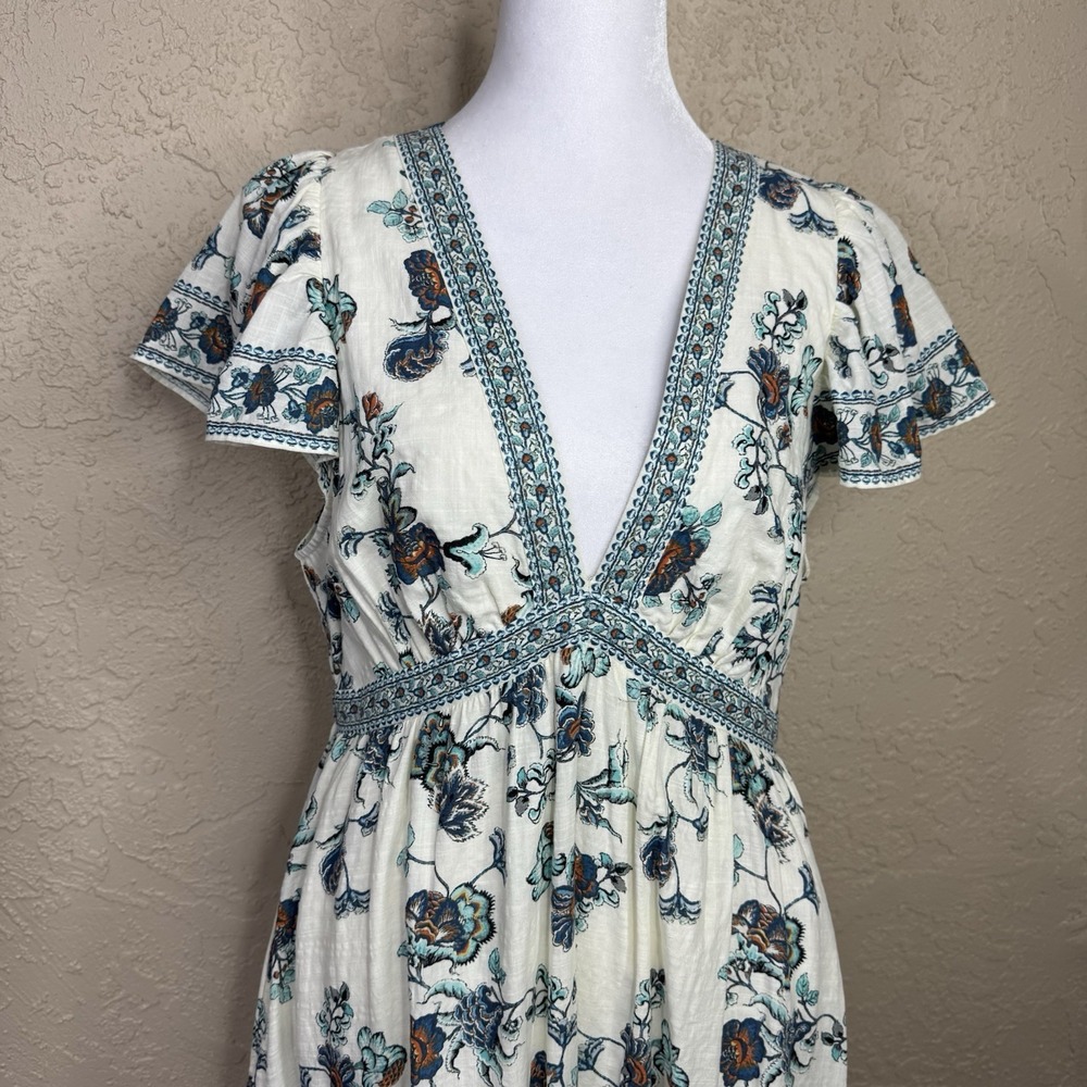 Max Studio Maxi Dress Size L Floral Boho Cottagecore Coquette Beach Resort - Picture 2 of 14
